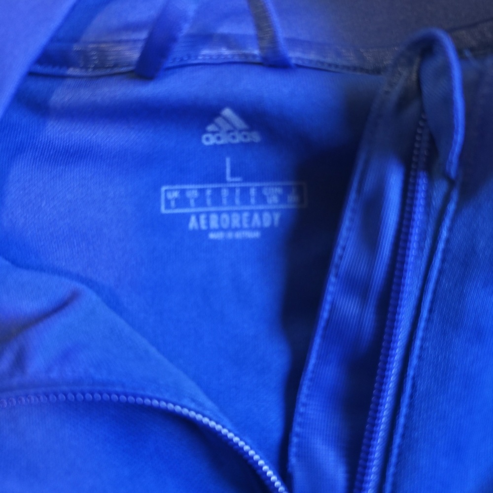 Adidas Aeroready Blue Track Jacket with White Stripes - Picture 4 of 5